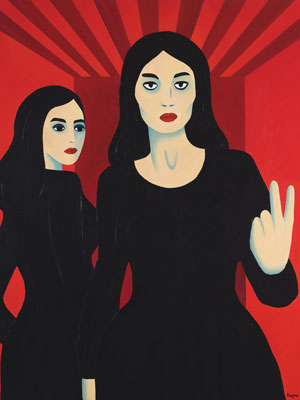 MARJANE SATRAPI - Annonciation 2020, acrylique sur toile 120x100cm